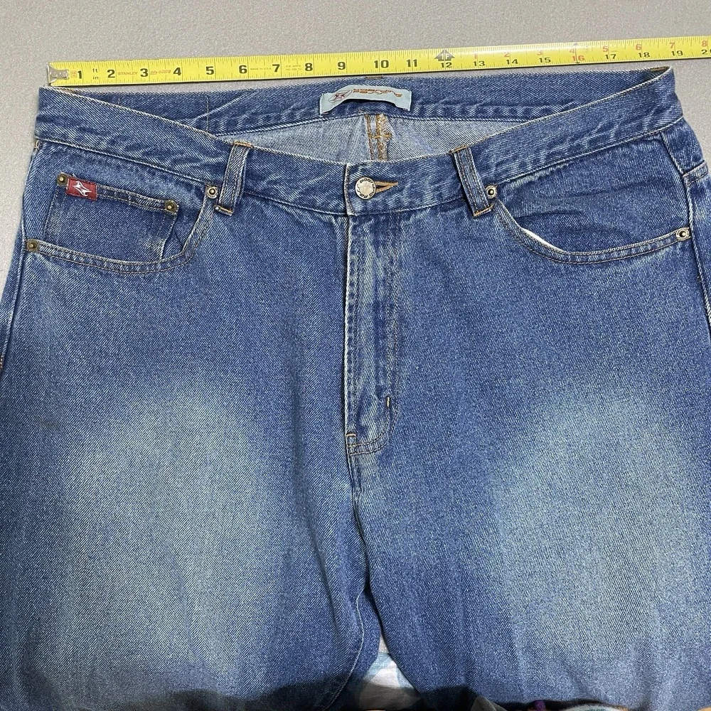 VINTAGE Mens Wide Leg Baggy Jeans 40x30 Blue Denim Skate 90's Y2K WORN-IN Grunge